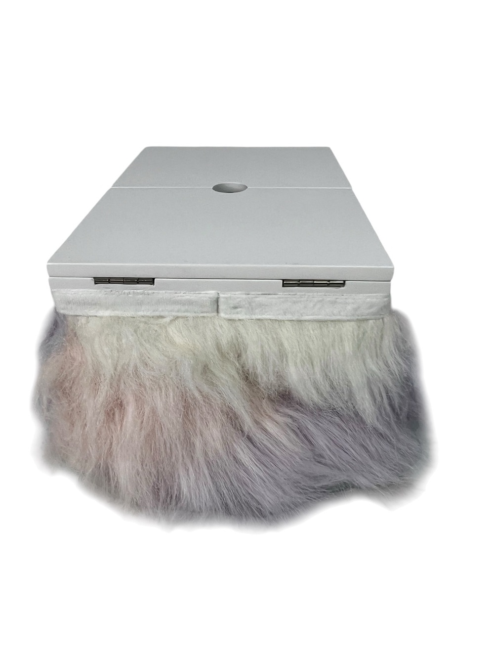 Pottery Barn Teen-Faux Fur Mani Pedi Lap desk Unicorn Multi Color Storage/Mirror - Picture 2 of 16